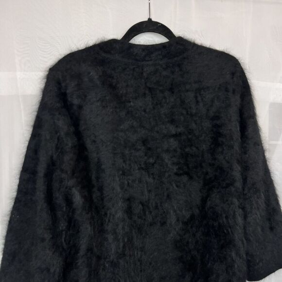 Vintage Venesha 80% angora formal overcoat jacket brooch closure LG luxury - Picture 7 of 7